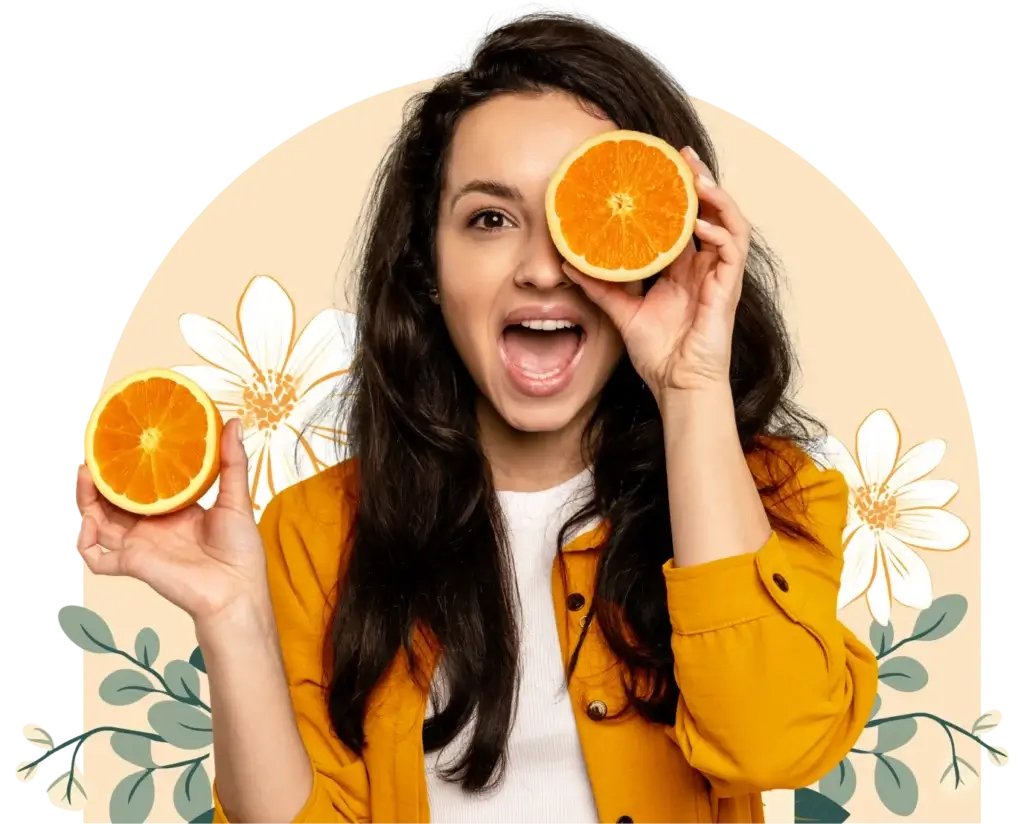 Woman Holding Oranges